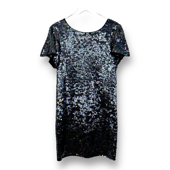 Bird by Juicy Couture Wool Knit Mermaid Sequin Dress w/Flutter Sleeve Sz Large - Picture 2 of 14